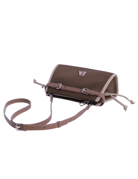 BANDOLERA-MARRÓN-DETALLES-TAUPE-BANDOLERA-REGULABLE-COMPARTIMENTO-TRASERO-LOGO-A CONTRASTE-DON-ALGODÓN