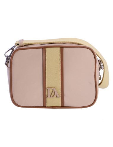 BANDOLERA CUADRADA-BEIGE-ASA-BANDOLERA-DETALLES-AMARILLO-MARRÓN-COMPARTIMENTO-TRASERO-DOM-ALGODÓN