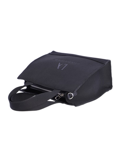 BOLSO-TEJIDO-PUNTO-NEGRO-DOS-ASAS-ASA-BANDOLERA-LOGO-AL-TONO-DON-ALGODÓN