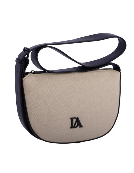 BANDOLERA-FORMA-LUNA-BEIGE-DETALLES-NEGROS-ASA-LATERALES-LOHO-ASA-REGULABLE-DON-ALGODÓN