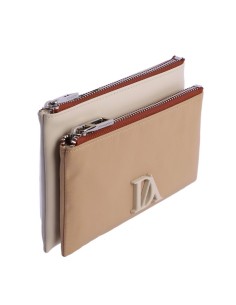 MONEDERO-BEIGE-BICOLOR-DETALLES-MARRÓN-DOBLE-COMPARTIMENTO-LOGO-FRONTAL-DON-ALGODÓN 2