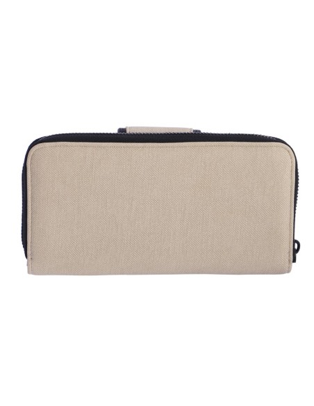 BILLETERO-GRANDE-BEIGE-DETALLES-NEGROS-DOS-COMPARTIMENTOS-DON-ALGODÓN