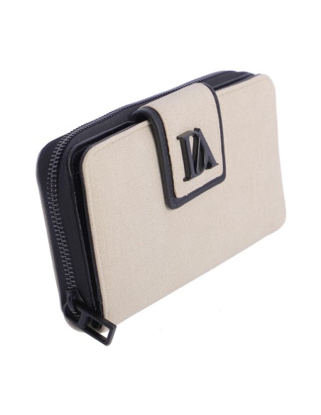 BILLETERO-GRANDE-BEIGE-DETALLES-NEGROS-DOS-COMPARTIMENTOS-DON-ALGODÓN
