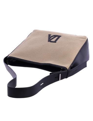 BOLSO-ASA-HOMBRO-REGULABLE-DISEÑO-MALLA-BEIGE-DETALLES-NEGRO-DON-ALGODÓN