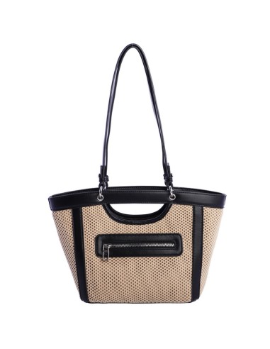 BOLSO-MANO-HOMBRO-MALLA-BEIGE-DETALLES-NEGROS-COMPARTIMENTO-TRASERO-DON-ALGODÓN