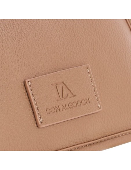 BOLSO-MANO-CAMEL-ASA-ESTRAIBLE-LOGO-AL-TONO-CIERRE-CREMALLERA-DON-ALGODÓN