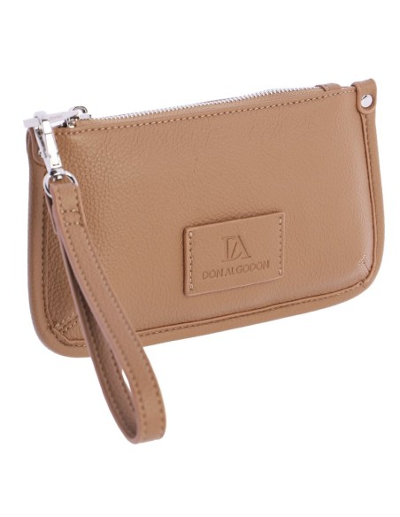 BOLSO-MANO-CAMEL-ASA-ESTRAIBLE-LOGO-AL-TONO-CIERRE-CREMALLERA-DON-ALGODÓN