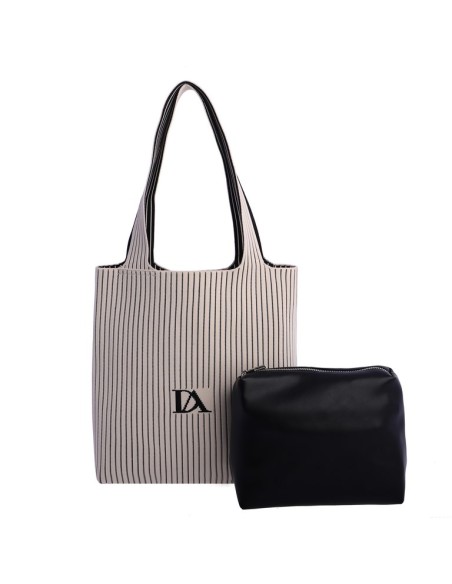 SHOPPER NEGRO BICOLOR BAMBINA DON ALGODÓN