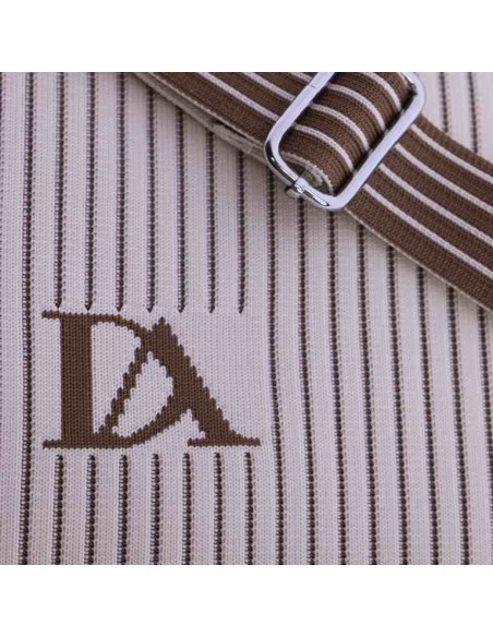 BOLSO-UNÁSA-HOMBRO-ESTAMPADO-RAYAS-MARFIL-MARRÓN-TEJIDO-PUNTO-LOGO-FRONTAL-COMPARTIMENTO-TRASERO-DON-ALGODÓN