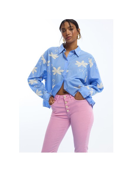 PANTALONES-ROSAS-LIGERA-CAMPANA-DESHILACHADO-BOTONES-FRONTALES-LOLA-CASADEMUNT