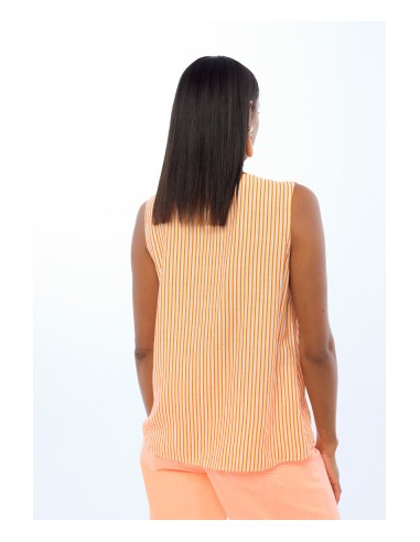 TOP-BICOLOR-VOLANTES-NARANJA-CRUDO-RAYAS-SIN-MANGAS-LOLA-CASADEMUNT