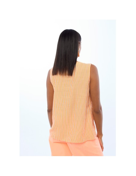 TOP-BICOLOR-VOLANTES-NARANJA-CRUDO-RAYAS-SIN-MANGAS-LOLA-CASADEMUNT