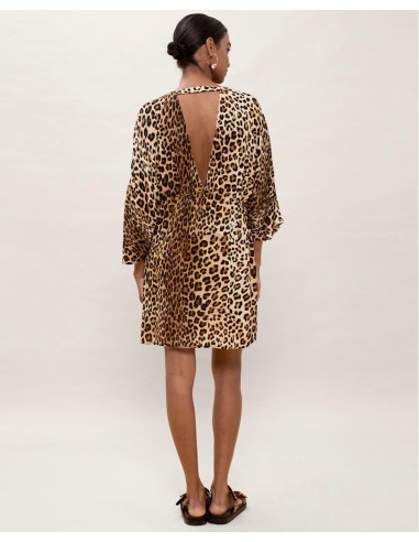 VESTIDO-CORTO-ANIMAL-PRINT-MANGAS-ANCHAS-CINTURÓN-AJUSTABLE-LOLA-CASADEMUNT