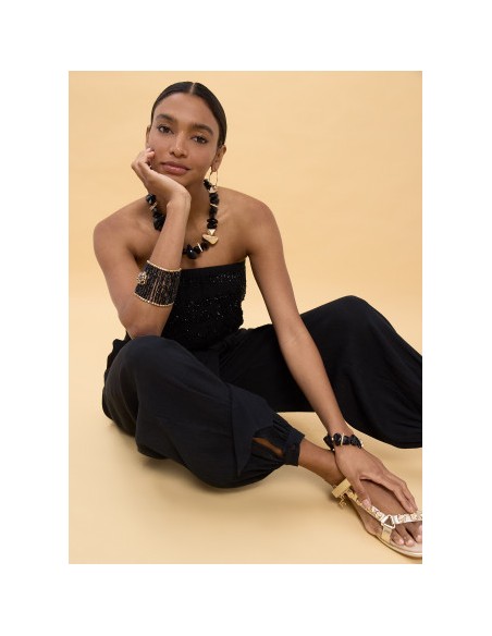 MONO-NEGRO-PALABRA-HONOR-BORDADOS-LENTEJUELAS-PECHO-AJUSTE-TOBILLOS-LOLA-CASADEMUNT