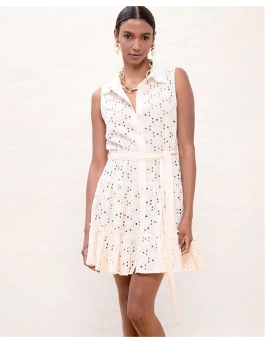 VESTIDO-CORTO-BORDADO-SUIZO-CINTURÓN-SIN-MANGAS-LOLA-CASADEMUNT