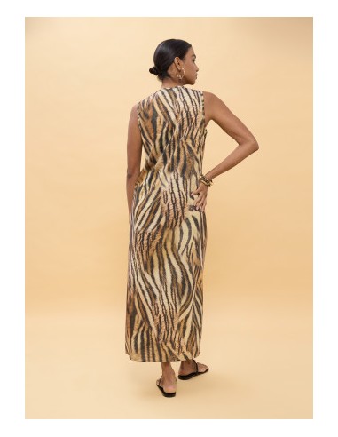 VESTIDO-LARGO-ESTAMPADO-CEBRA-MARRÓN-NEGRO-SIN-MANGAS-LOLA-CASADEMUNT