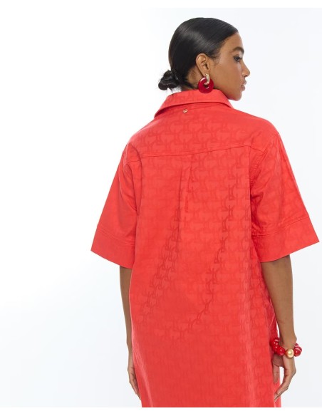 VESTIDO-CORTO-CORAL-SARGA-LOGO-JACQUARD-BOLSILLOS-FRONTALES-LOLA-CASADEMUNT