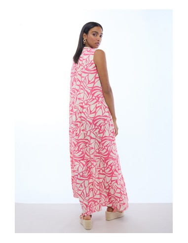 VESTIDO-VOLUMEN-ESTAMPADO-HOJAS-ROSA-FONDO-CRUFO-ESCPTE-PICO-LOLA-ALGODÓN