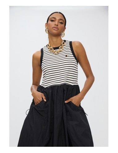 VESTIDO-LARGO-COMBINADO-BIMATERIAL-RAYAS-NEGRO-SIN-MANGAS-LOLA-CASADEMUNT