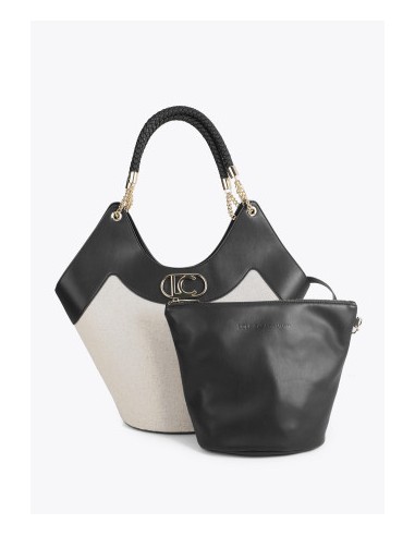 SHOPPER.DESESTRUCTURADO-EFECTO-PIEL.CANVAS-BICOLOR-NECESER-INTERIOR-LOLA-CASADEMUNT