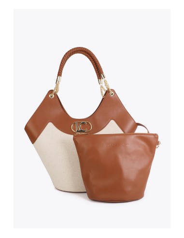 SHOPPER.DESESTRUCTURADO-EFECTO-PIEL.CANVAS-BICOLOR-NECESER-INTERIOR-LOLA-CASADEMUNT