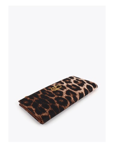 CARTERA-ANIMAL-PRINT-DOS-COMPARTIMENTOS-A PRESIÓN-CREMALLERA-LOGO-DORADO-LOLA-CASADEMUNT