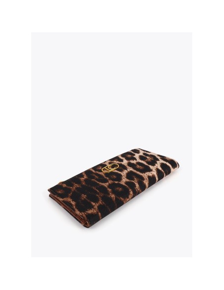 CARTERA-ANIMAL-PRINT-DOS-COMPARTIMENTOS-A PRESIÓN-CREMALLERA-LOGO-DORADO-LOLA-CASADEMUNT