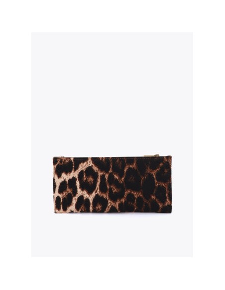 CARTERA-ANIMAL-PRINT-DOS-COMPARTIMENTOS-A PRESIÓN-CREMALLERA-LOGO-DORADO-LOLA-CASADEMUNT