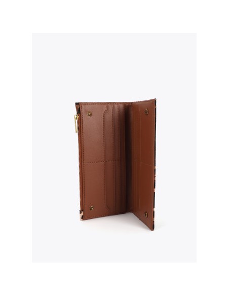 CARTERA-ANIMAL-PRINT-DOS-COMPARTIMENTOS-A PRESIÓN-CREMALLERA-LOGO-DORADO-LOLA-CASADEMUNT