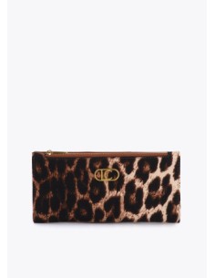 CARTERA-ANIMAL-PRINT-DOS-COMPARTIMENTOS-A PRESIÓN-CREMALLERA-LOGO-DORADO-LOLA-CASADEMUNT