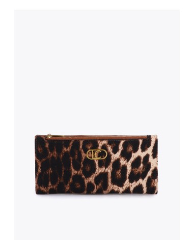 CARTERA-ANIMAL-PRINT-DOS-COMPARTIMENTOS-A PRESIÓN-CREMALLERA-LOGO-DORADO-LOLA-CASADEMUNT