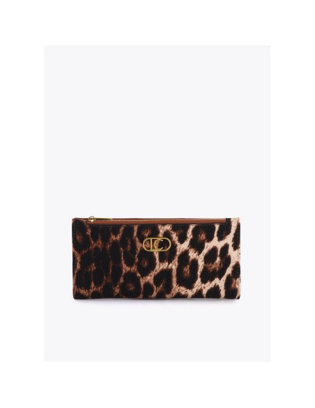 CARTERA-ANIMAL-PRINT-DOS-COMPARTIMENTOS-A PRESIÓN-CREMALLERA-LOGO-DORADO-LOLA-CASADEMUNT