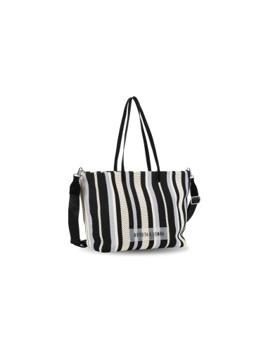 BOLSO-BANDOLERA-REJILLA-PIEL-SINTÉTICA-NEGRO-ESTAMPADO-RAYAS-BOLSILLO-TRASERO-KNIT-DEVOTA&LOMBA