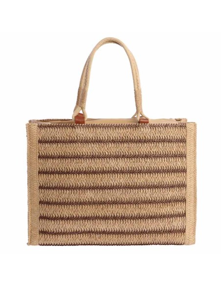 BOLSO-CUADRADO-FIBRAS-NATURALES-RAYAS-MARRONES-ASAS-MANO-ALINA-DON-ALGODÓN