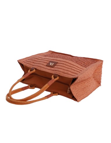 SHOPPER-NARANJA-FIBRAS-NATURALES-TRENZADAS-ASAS-HOMBRO-CUERRE-CREMALLERA-LIORIA-DON-ALGODÓN