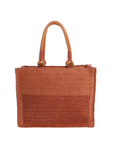 SHOPPER-NARANJA-FIBRAS-NATURALES-TRENZADAS-ASAS-HOMBRO-CUERRE-CREMALLERA-LIORIA-DON-ALGODÓN