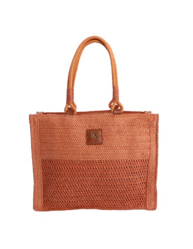 SHOPPER-NARANJA-FIBRAS-NATURALES-TRENZADAS-ASAS-HOMBRO-CUERRE-CREMALLERA-LIORIA-DON-ALGODÓN