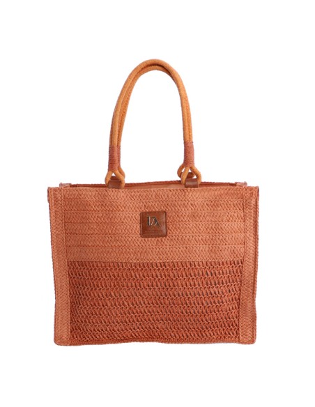 SHOPPER-NARANJA-FIBRAS-NATURALES-TRENZADAS-ASAS-HOMBRO-CUERRE-CREMALLERA-LIORIA-DON-ALGODÓN