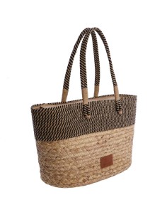 SHOPPER-BICOLOR-NATURAL-NEGRO-RAFIA-CUERDAS-TRENZADAS-ASAS-HOMBRO-KARINA-DON-ALGODÓN 2