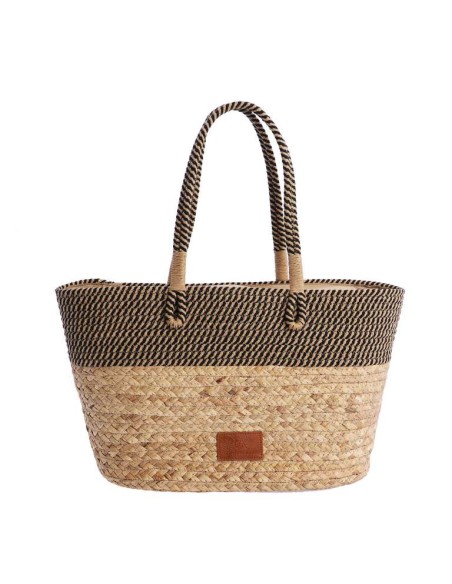 SHOPPER-BICOLOR-NATURAL-NEGRO-RAFIA-CUERDAS-TRENZADAS-ASAS-HOMBRO-KARINA-DON-ALGODÓN