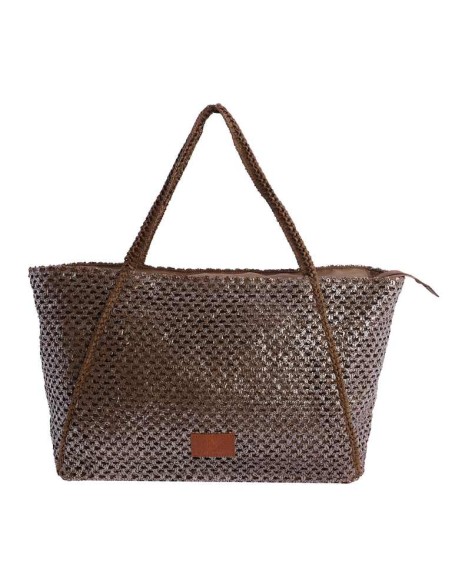 BOLSO-HOMBRO-MARRÓN-METALIZADO-FIBRAS-NATURALES-TRENZADAS-ASAS-HOMBRO-TALINE-DON-ALGODÓN