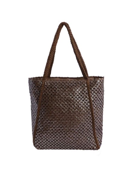 SHOPPER-HOMBRO-METALIZADO-MARRÓN-FIBRAS-NATURALES-TRENZADAS-DON-ALGODÓN
