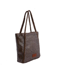 SHOPPER-HOMBRO-METALIZADO-MARRÓN-FIBRAS-NATURALES-TRENZADAS-DON-ALGODÓN 2