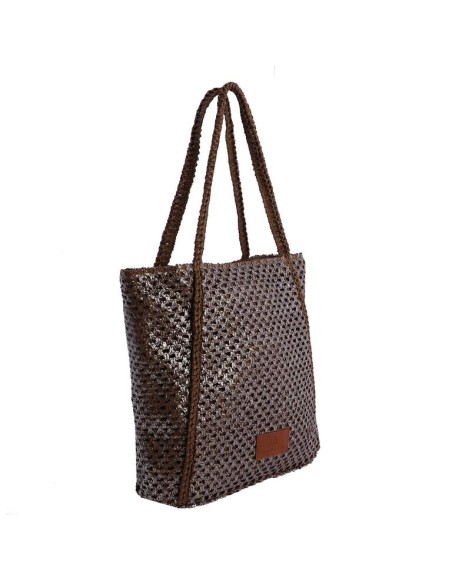 SHOPPER-HOMBRO-METALIZADO-MARRÓN-FIBRAS-NATURALES-TRENZADAS-DON-ALGODÓN