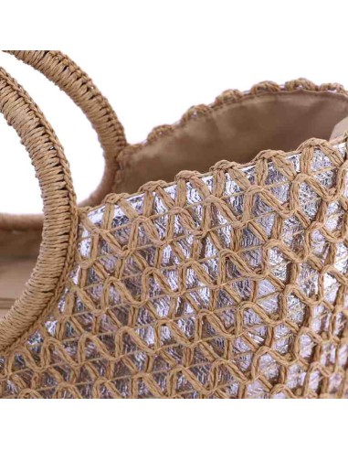 BOLSO-PLATA-TRENZADO-PLATA-METALIZADO-ASAS-MANO-REDONDAS-CIERRE-CREMALLERA-DON-ALGODÓN