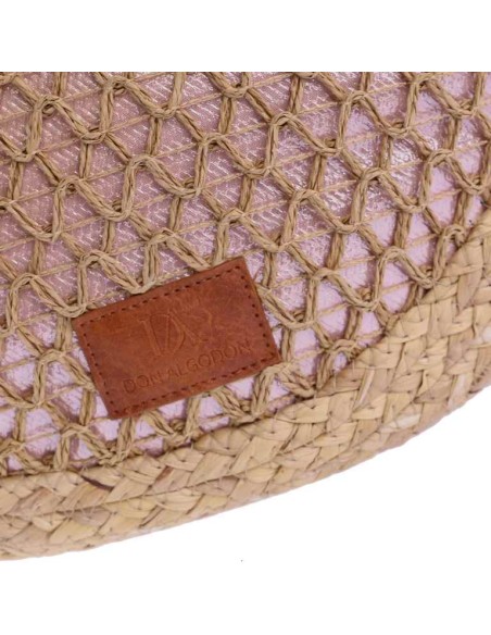 BOLSO-HOMBRO-REDONDO-ROSA-METALIZADO-ASAS-HOMBRO-CIERRE-CREMALLERA-PATMOS-DON-ALGODÓN