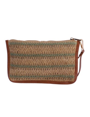 BOLSO-MANO-COMBINACIÓN-MARRÓN-VERDE-ASA-MANO-CIERRE-CREMALLERA-SESIMBRA-DON-ALGODÓN