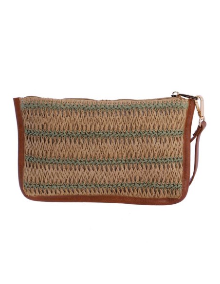 BOLSO-MANO-COMBINACIÓN-MARRÓN-VERDE-ASA-MANO-CIERRE-CREMALLERA-SESIMBRA-DON-ALGODÓN