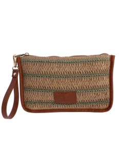 BOLSO-MANO-COMBINACIÓN-MARRÓN-VERDE-ASA-MANO-CIERRE-CREMALLERA-SESIMBRA-DON-ALGODÓN