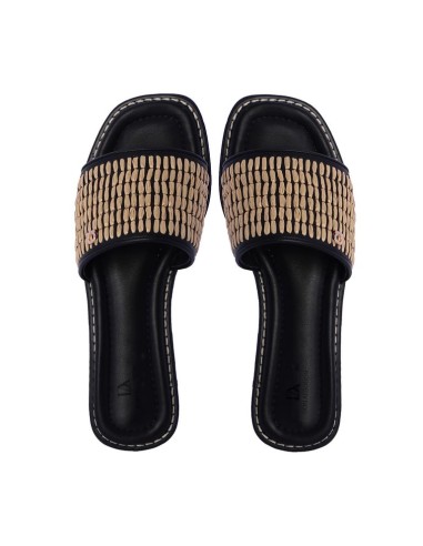 SANDALIAS NEGRAS RAFIA DON ALGODÓN